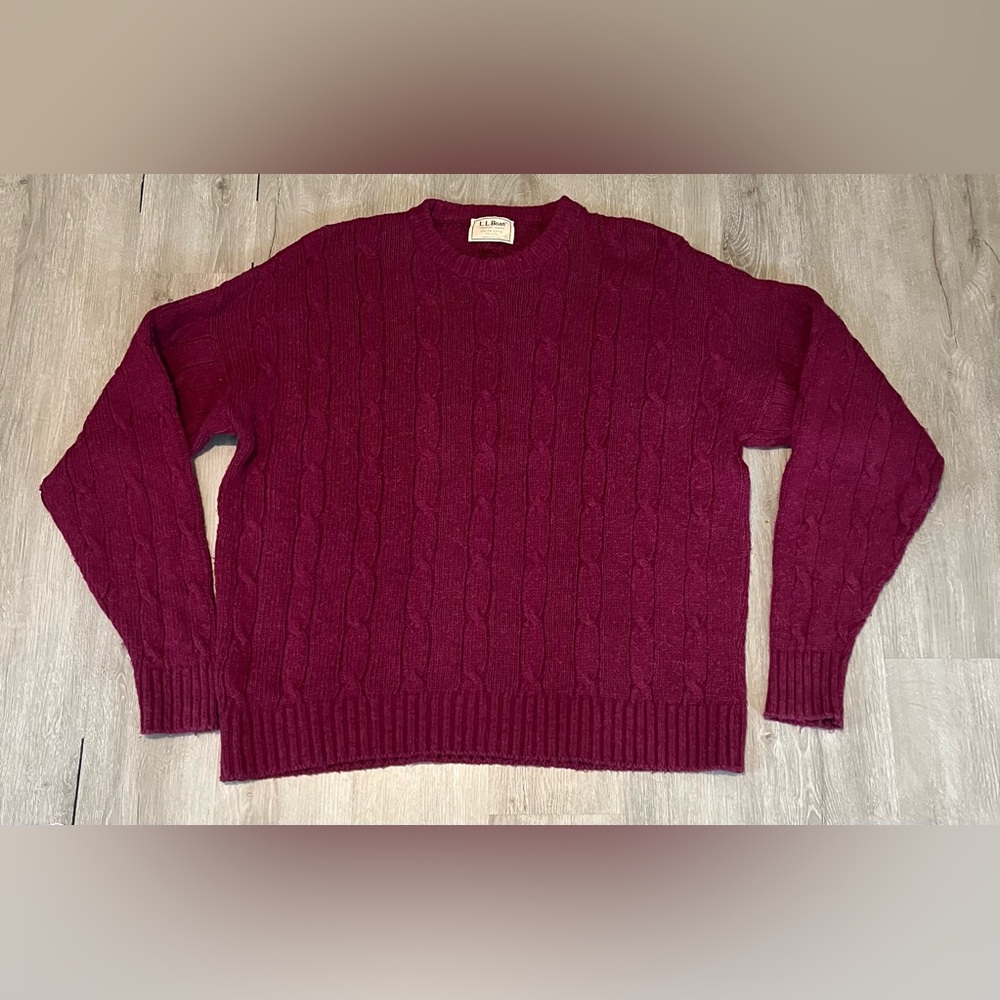 Vintage L.L. Bean Burgundy Knit Sweater